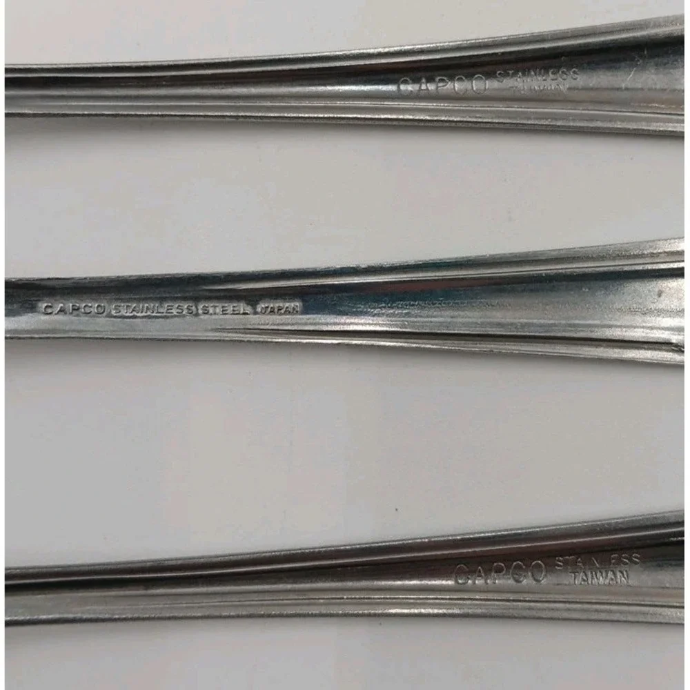 3 CAPCO International‎ Silver Stainless CA07 Dinner Forks Flatware Silverware